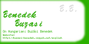 benedek buzasi business card