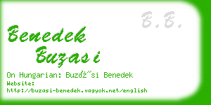 benedek buzasi business card
